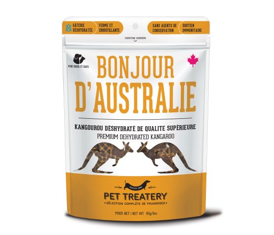 GRANVILLE - Gâterie de kangourou déshydratée pour chien et chat 85g. Bêtes Gourmandes, boutique spécialisée alimentation, éducation et sports pour chiens à Québec.