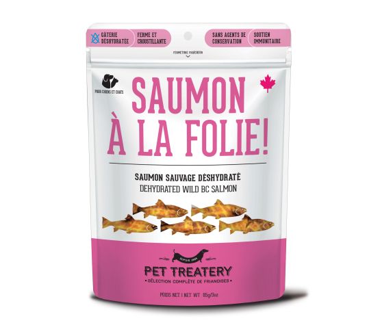GRANVILLE - Gâterie de saumon sauvage déshydratée 85g. Bêtes Gourmandes, boutique spécialisée alimentation, éducation et sports pour chiens à Québec.