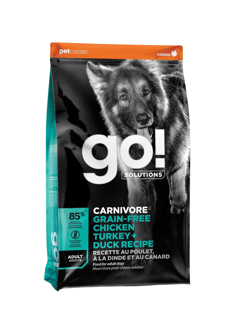 GO! CARNIVOR - Recette poulet, dinde & canard 9,98kg. Bêtes Gourmandes, spécialiste en nourriture et produits pour chien et chat en ligne et en magasin à Québec.