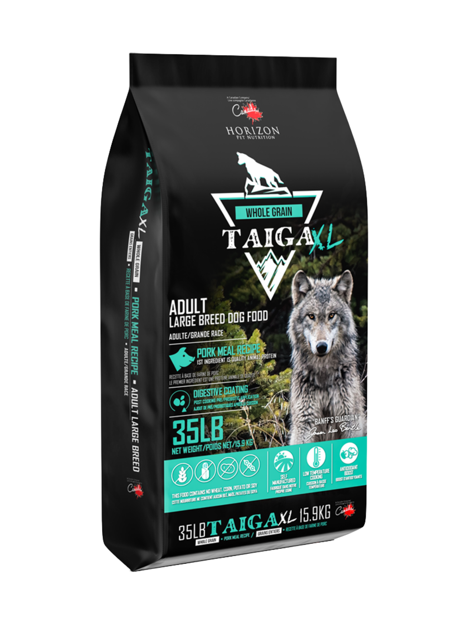 HORIZON - Taiga grande race avec grains 15.9 kg. Bêtes Gourmandes, boutique spécialisée en alimentation, éducation et sports attelés à Québec.
