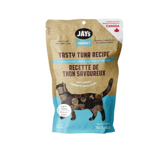 JAY'S - Gâterie tendre au thon pour chat. Bêtes Gourmandes, boutique spécialisée alimentation, éducation et sports pour chiens à Québec.