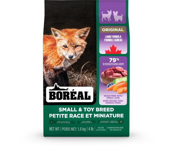 BORÉAL - Recette original à l'agneau pour petite race 1.8kg. Bêtes Gourmandes, boutique spécialisée alimentation, éducation et sports pour chiens à Québec.