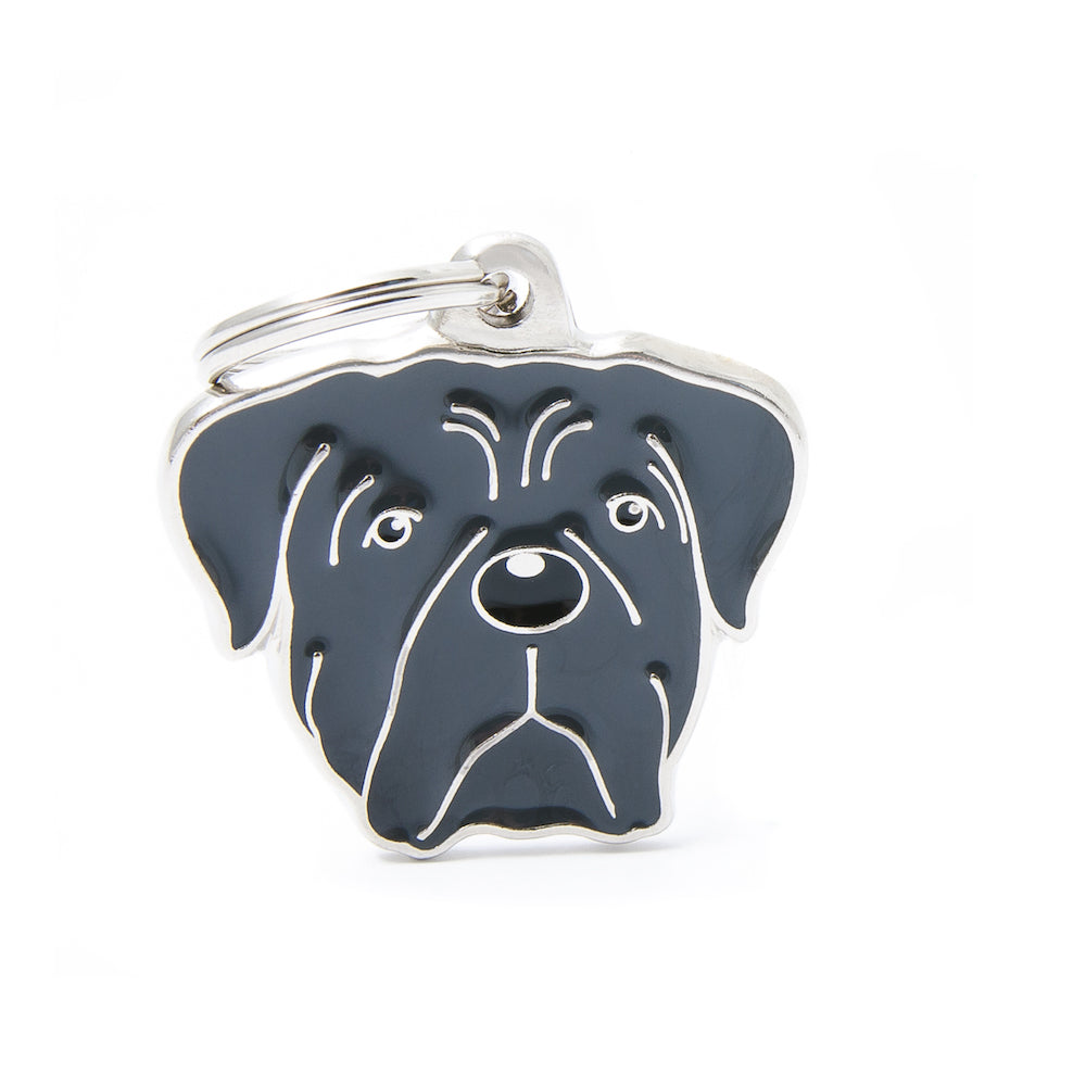 MYFAMILY - Médaille '' CORSO GRIS ''. Bêtes Gourmandes, boutique spécialisée alimentation, éducation et sports pour chiens à Québec.