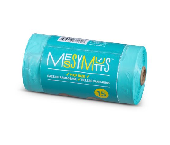 MESSY MUTTS - Rouleau de sac à caca (unité). Bêtes Gourmandes, boutique spécialisée alimentation, éducation et sports pour chiens à Québec.