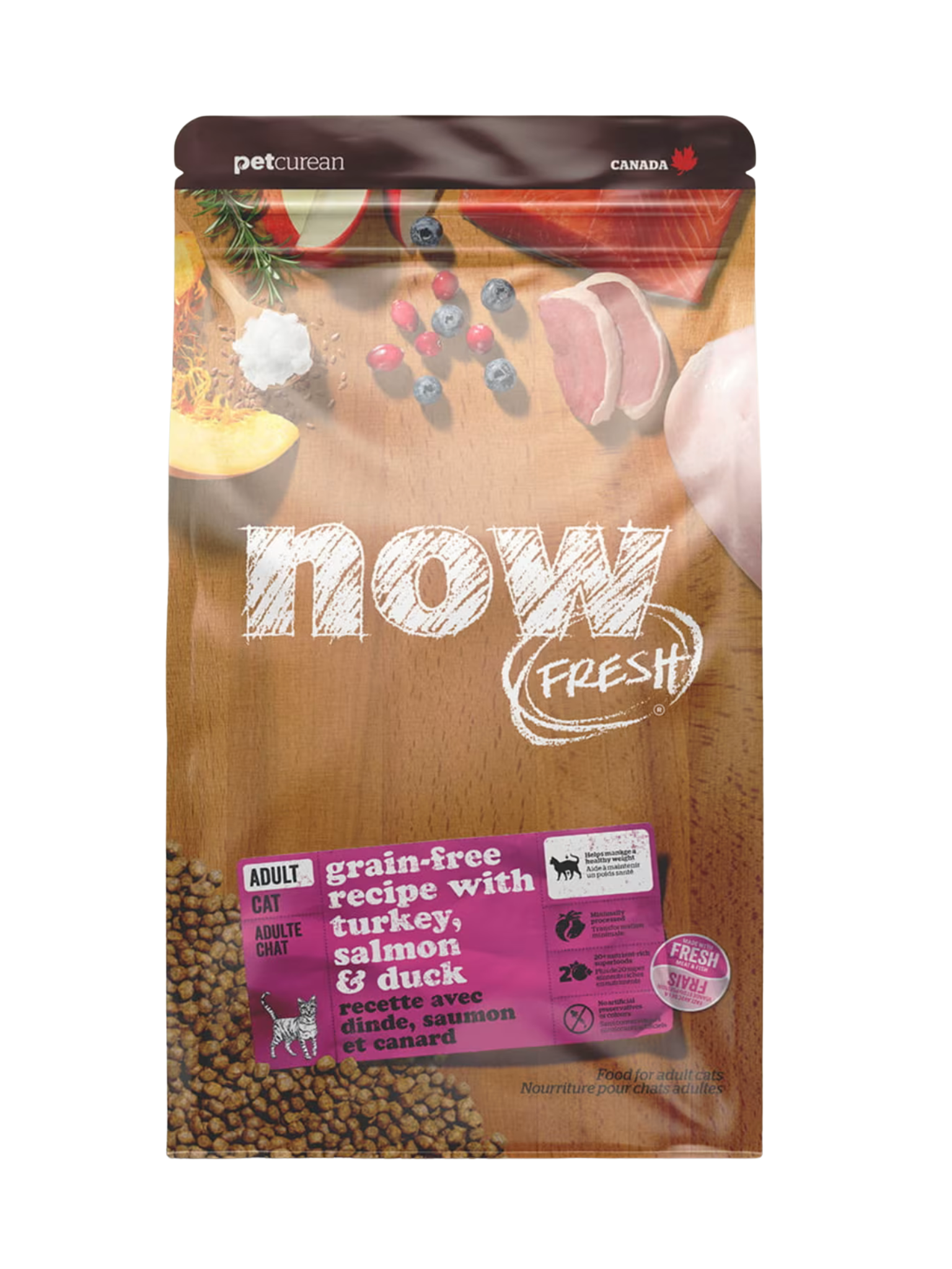 Petcurean Now - Sans Grains Dinde, Saumon Et Canard Pour Chat Adulte. Bêtes Gourmandes, spécialiste en nourriture et produits pour chien et chat en ligne et en magasin à Québec.