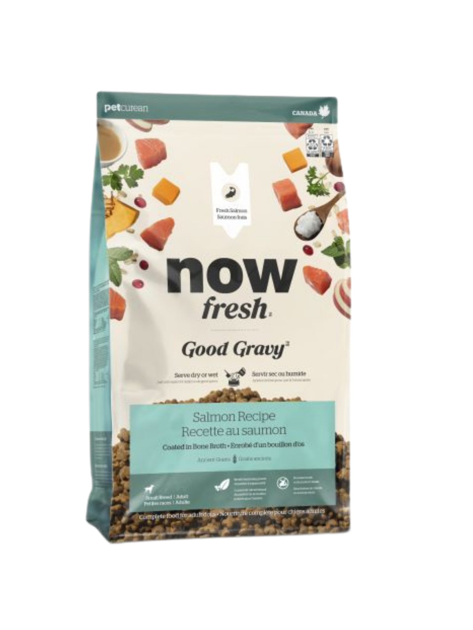 NOW FRESH - Good Gravy grains anciens au saumon pour chien petites races 3.5lbs. Bêtes Gourmandes, boutique spécialisée alimentation, éducation et sports pour chiens à Québec.