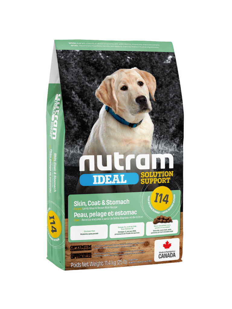  La nourriture pour chien Nutram I14 Ideal Solution Support Peau, pelage et estomac est une préparation holistique, riche en nutriments et aux nombreux bienfaits, qui améliore le mieux-être de votre animal de compagnie par la nutrition. Bêtes Gourmandes spécialiste en nutrition chien et chat et comportement canin à Québec.
