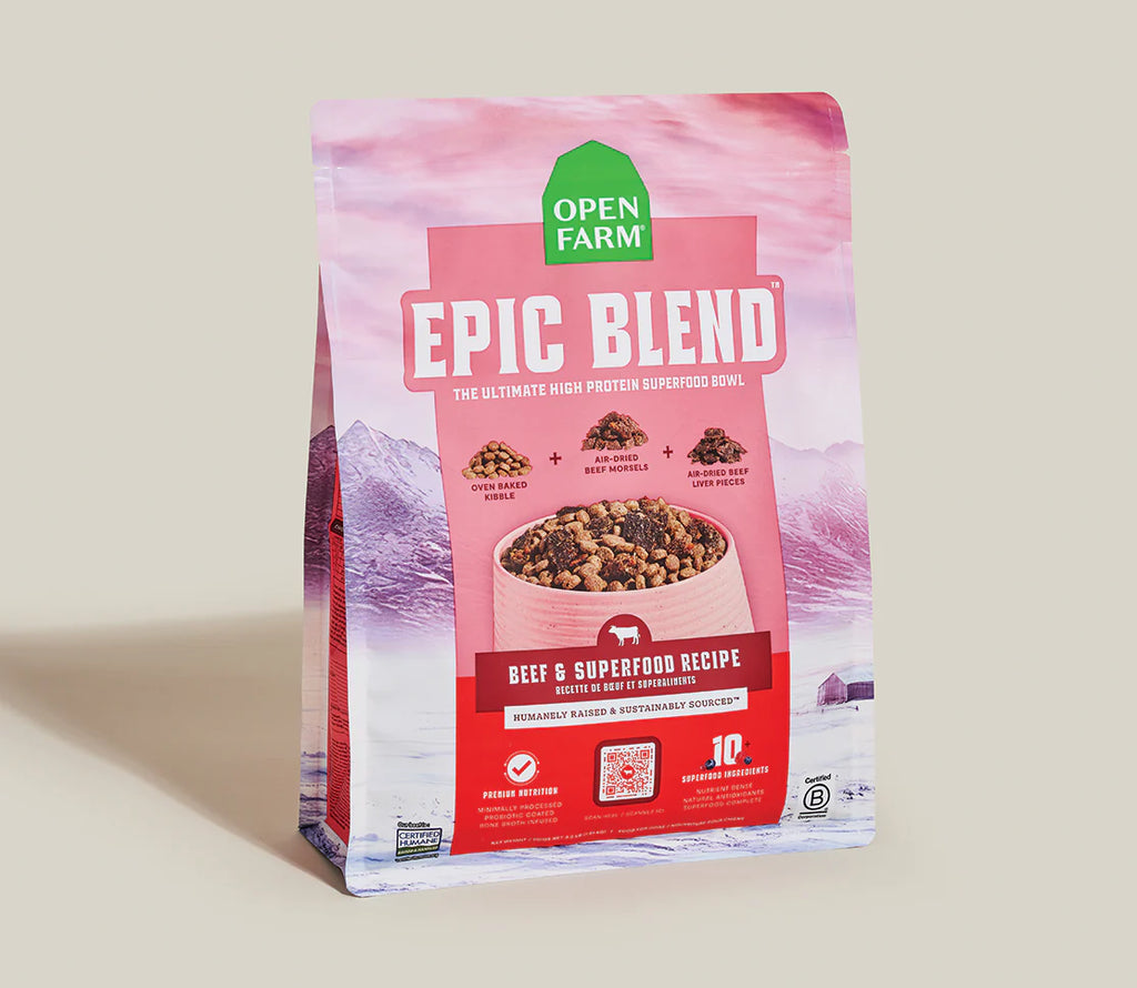 OPEN FARM - Epic Blend boeuf & superaliments. Bêtes Gourmandes, boutique spécialisée alimentation, éducation et sports pour chiens à Québec.