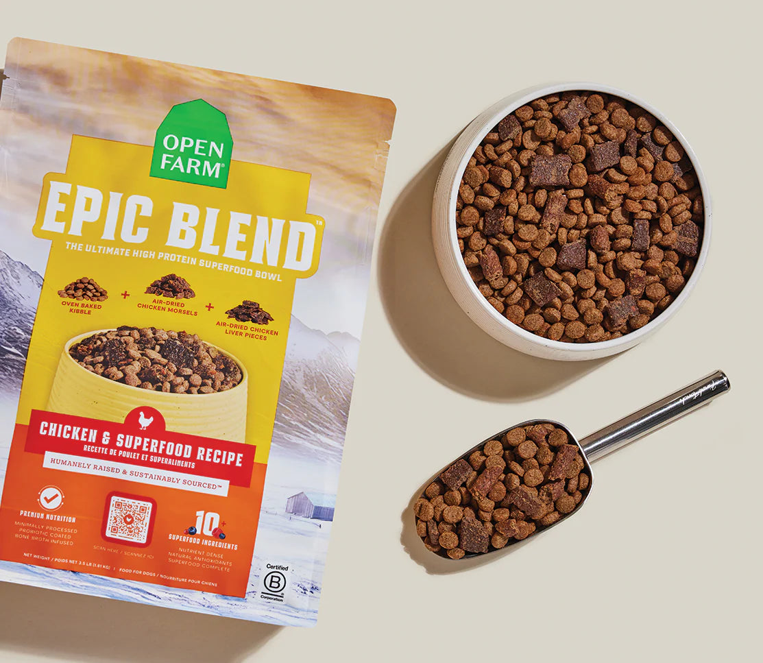 OPEN FARM - Epic Blend poulet & superaliments. Bêtes Gourmandes, boutique spécialisée alimentation, éducation et sports pour chiens à Québec.