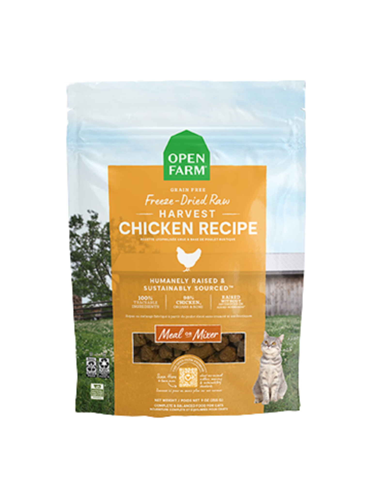 OPEN FARM - Morceaux de lyophilisé poulet pour chat