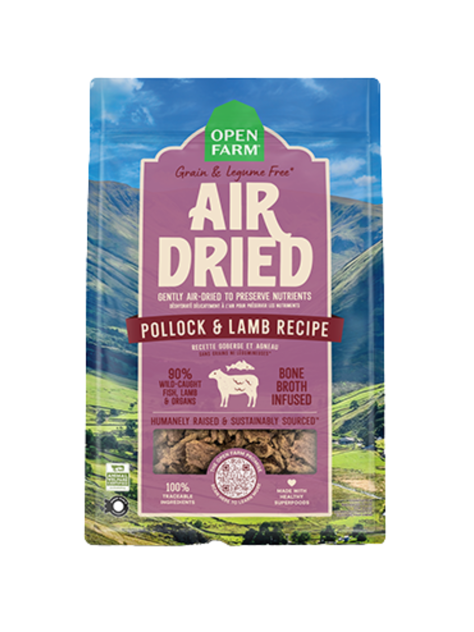 OPEN FARM - Gâteries séchées à froid goberge & agneau. Bêtes Gourmandes, boutique spécialisée alimentation, éducation et sports pour chiens à Québec.