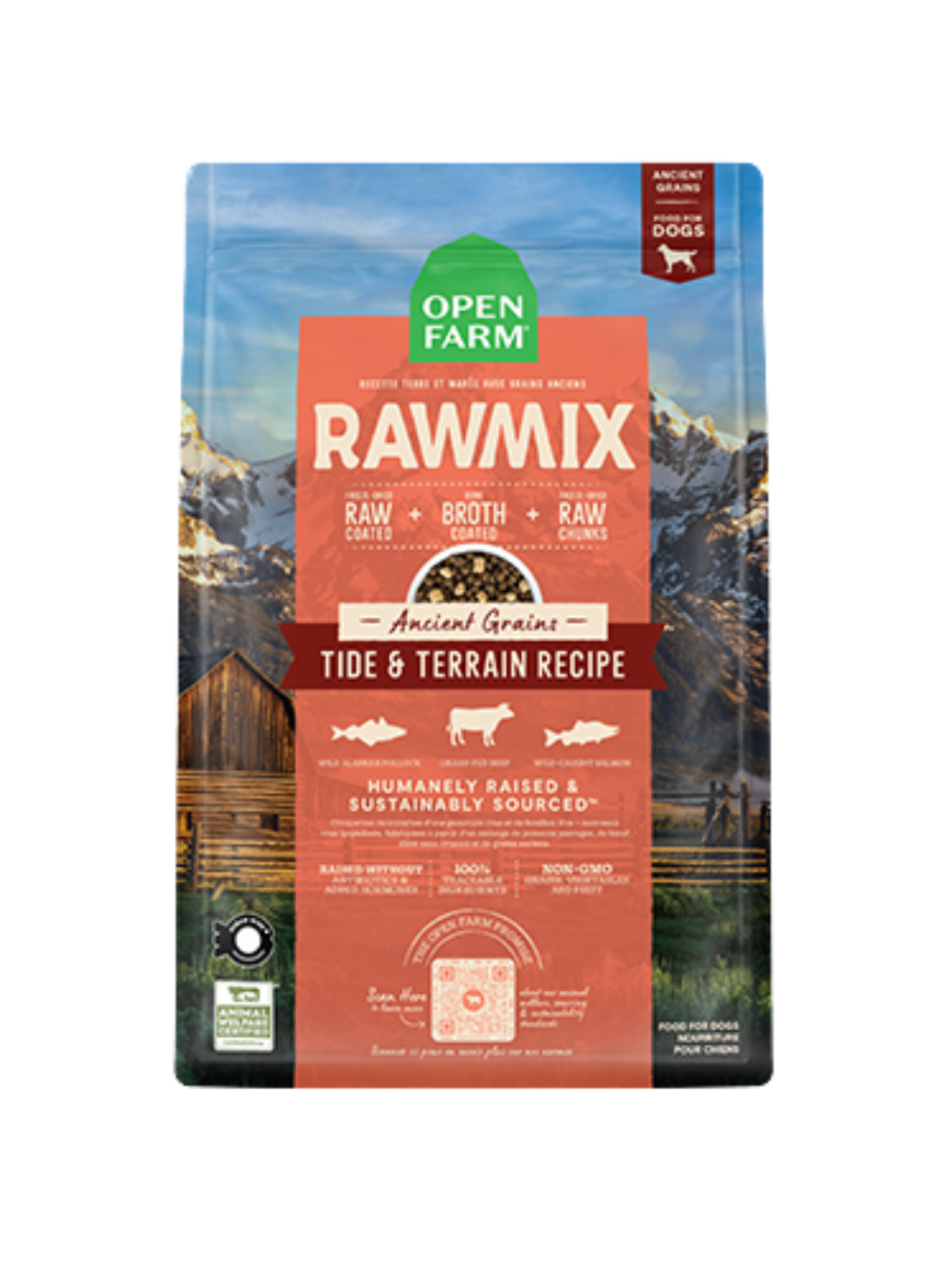 OPENFARM - Rawmix terre & mer grains anciens pour chien. Bêtes Gourmandes, boutique spécialisée en alimentation, éducation et sports attelés à Québec.