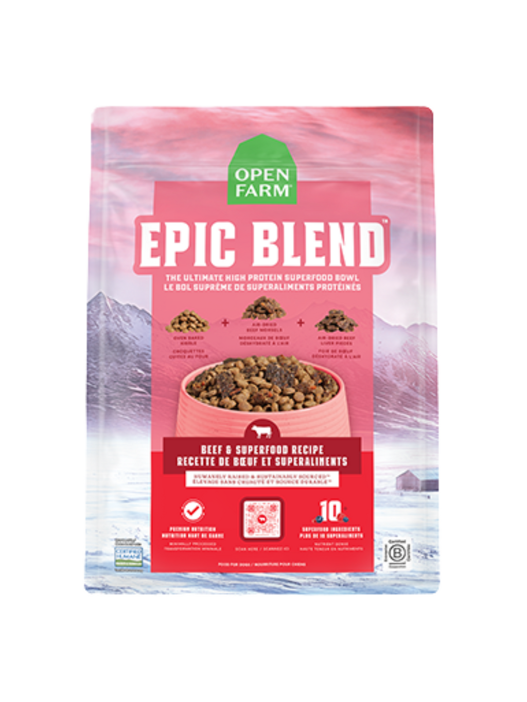OPEN FARM - Epic Blend boeuf & superaliments. Bêtes Gourmandes, boutique spécialisée alimentation, éducation et sports pour chiens à Québec.