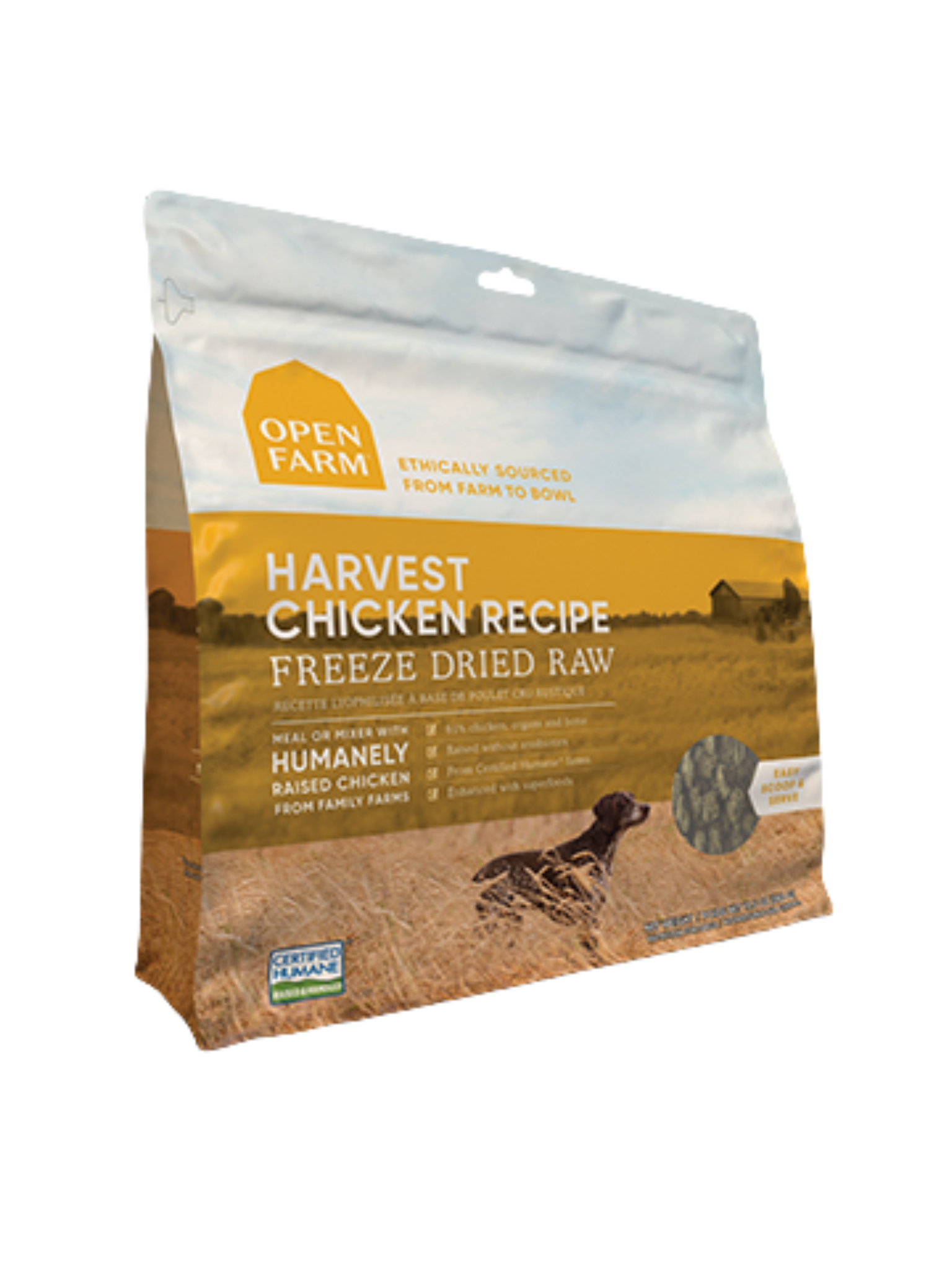 OPEN FARM - Morceaux de poulet lyophilisés 13.5 oz. Bêtes Gourmandes spécialiste en nutrition pour chien et chat et comportement canin à Québec.