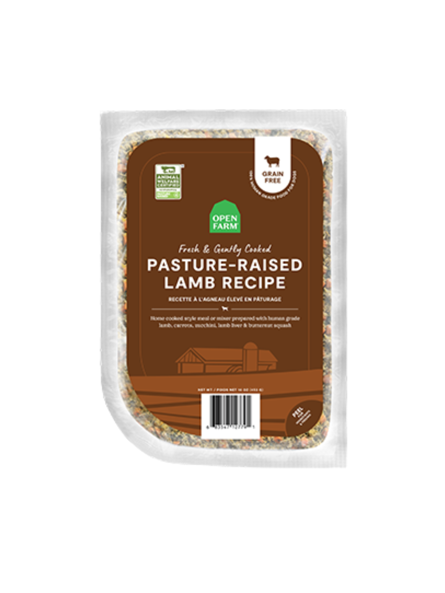 OPEN FARM - Recette légèrement cuite à l'agneau 16oz. Bêtes Gourmandes, boutique spécialisée alimentation, éducation et sports pour chiens à Québec.