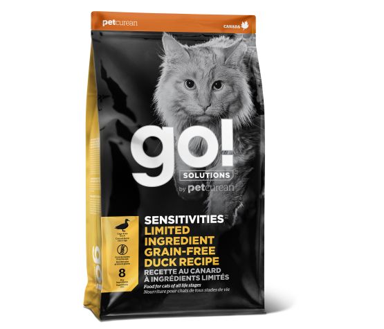 GO! - Sensitivities canard chat 3.63 kg. Bêtes Gourmandes, boutique spécialisée en alimentation, éducation et sports attelés à Québec.