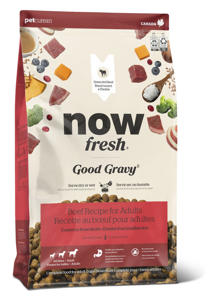 NOW FRESH - Good Gravy boeuf & grains anciens pour chien. Bêtes Gourmandes, boutique spécialisée alimentation, éducation et sports pour chiens à Québec.