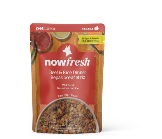 NOW FRESH - Nourriture humide sans grains pour chien boeuf & riz 2.8oz. Bêtes Gourmandes, boutique spécialisée alimentation, éducation et sports pour chiens à Québec.
