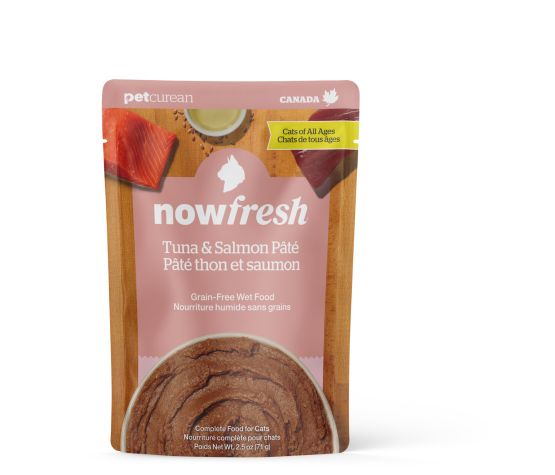 NOW FRESH - Nourriture humide sans grains pour chat thon & saumon 2.5oz. Bêtes Gourmandes, boutique spécialisée alimentation, éducation et sports pour chiens à Québec.