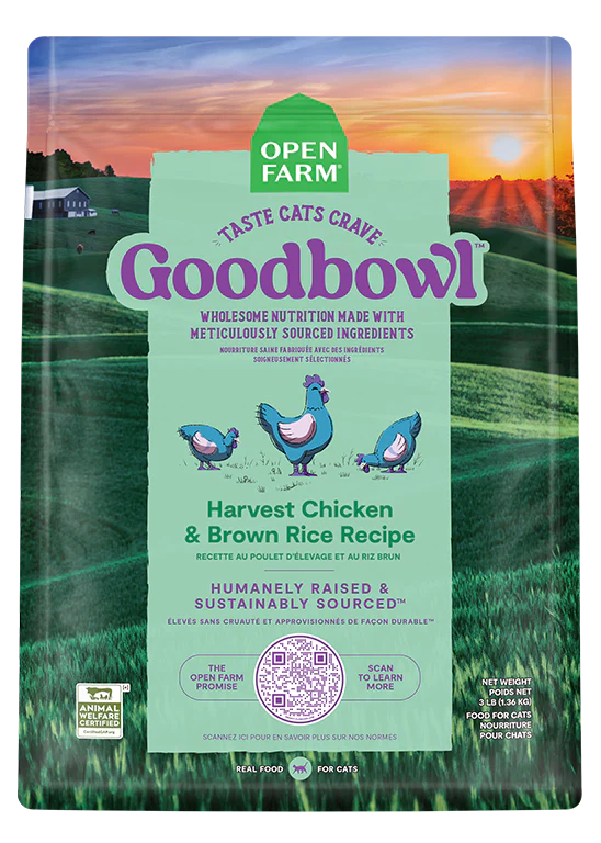 OPENFARM - Goodbowl chat poulet riz brun. Bêtes Gourmandes, boutique spécialisée alimentation, éducation et sports pour chiens à Québec.