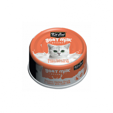 KIT CAT - Nourriture humide pour chat poulet & saumon avec lait de chèvre 70gm. Bêtes Gourmandes, boutique spécialisée alimentation, éducation et sports pour chiens à Québec.