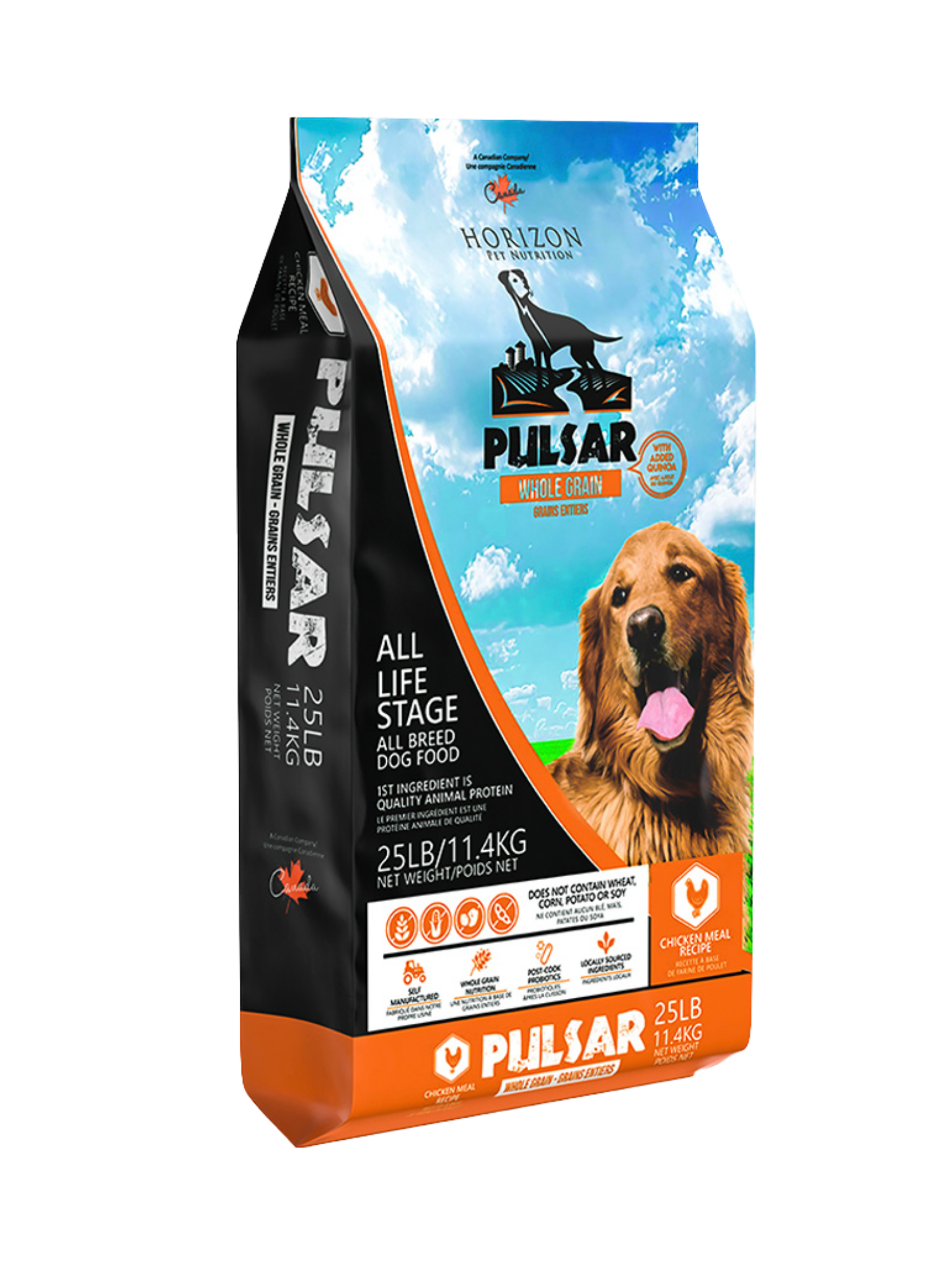 Horizon - Pulsar Grains Entiers Poulet Chien. Bêtes Gourmandes, spécialiste en nourriture et produits pour chien et chat en ligne et en magasin à Québec.