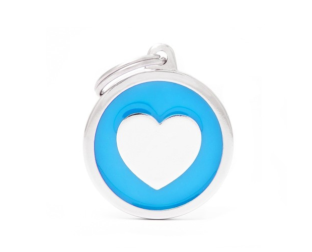 MYFAMILY - Médaille Coeur aqua