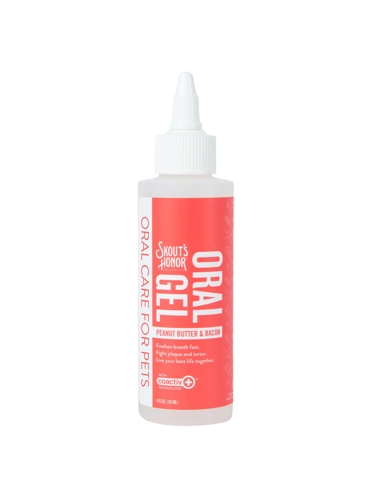 SKOUT'S HONOR - Gel dentaire beurre d'arachide & bacon 4oz. Bêtes Gourmandes, boutique spécialisée alimentation, éducation et sports pour chiens à Québec.