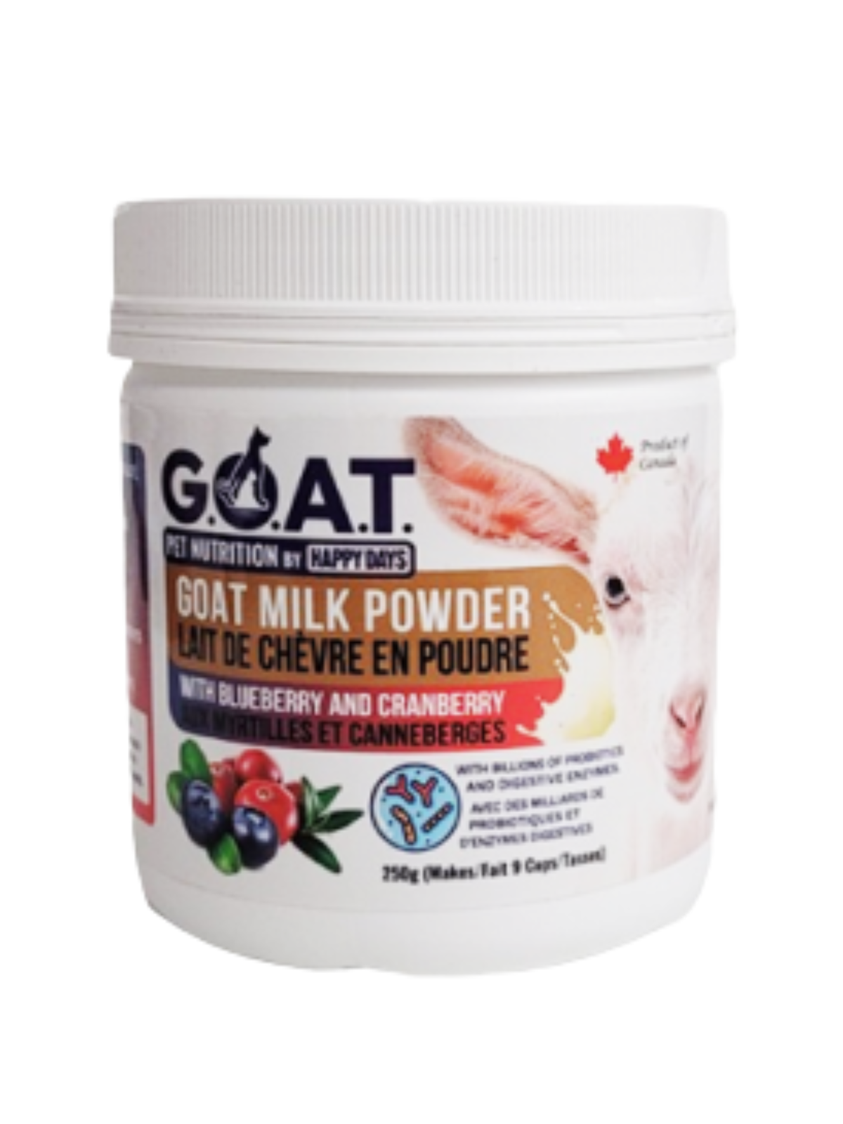 HAPPYDAYS - Lait de chèvre en poudre bleuet & canneberge 250 g