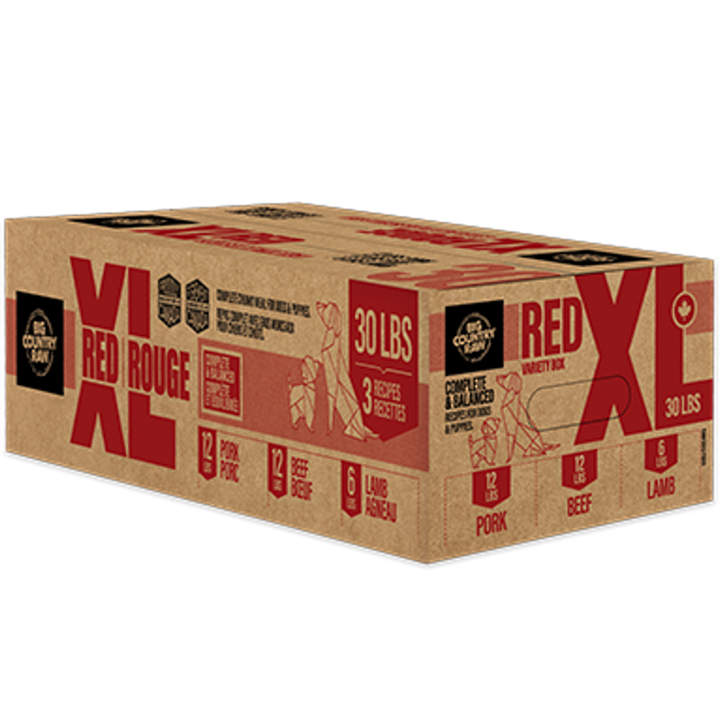 BIG COUNTRY RAW - XL boeuf 30lbs. Bêtes Gourmandes, boutique spécialisée alimentation, éducation et sports pour chiens à Québec.