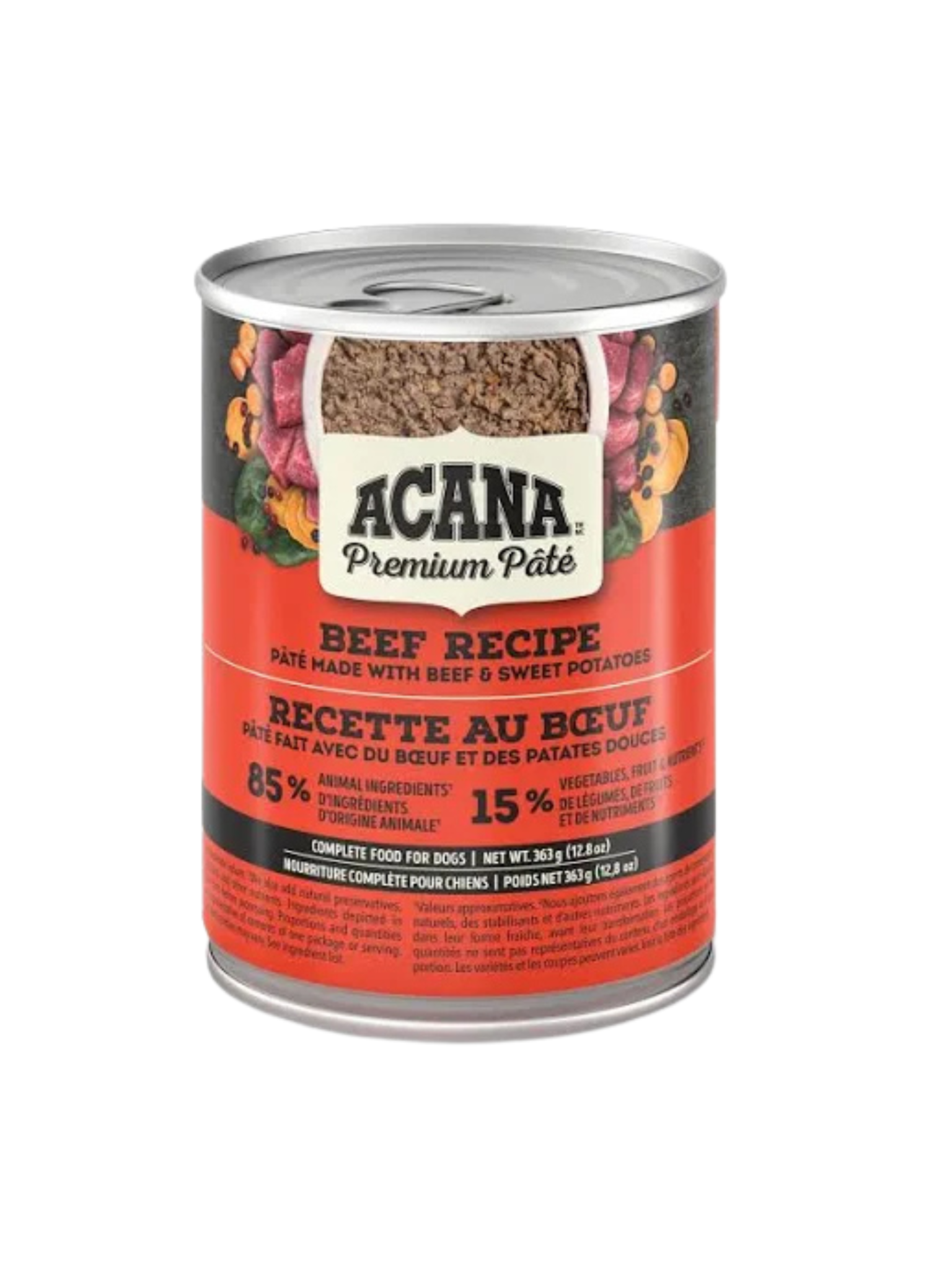 ACANA - Pâté premium boeuf 363g. Bêtes Gourmandes, boutique spécialisée alimentation, éducation et sports pour chiens à Québec.