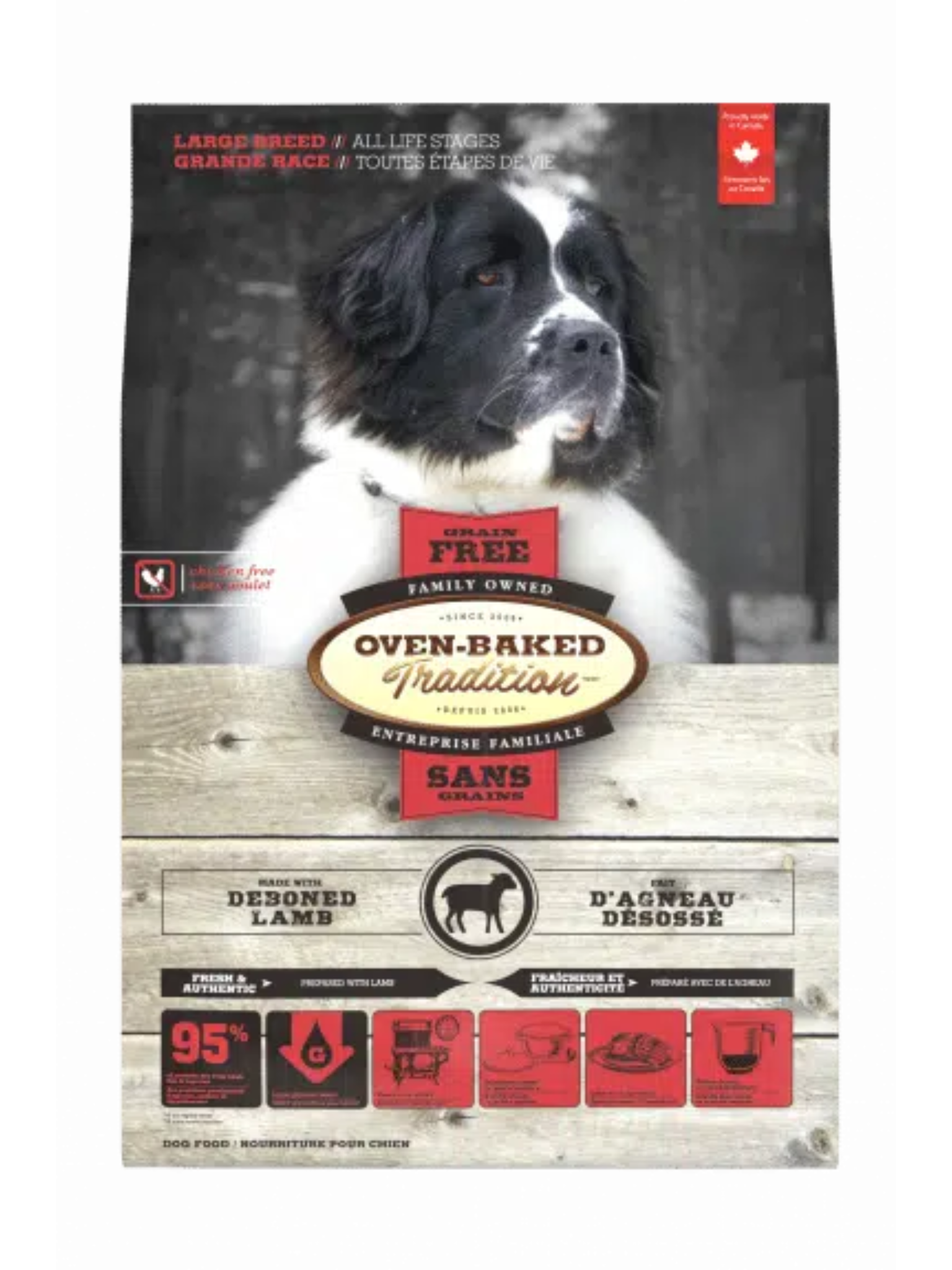 OBT - Nourriture pour chien de grande race sans grains à l'agneau 23 lbs