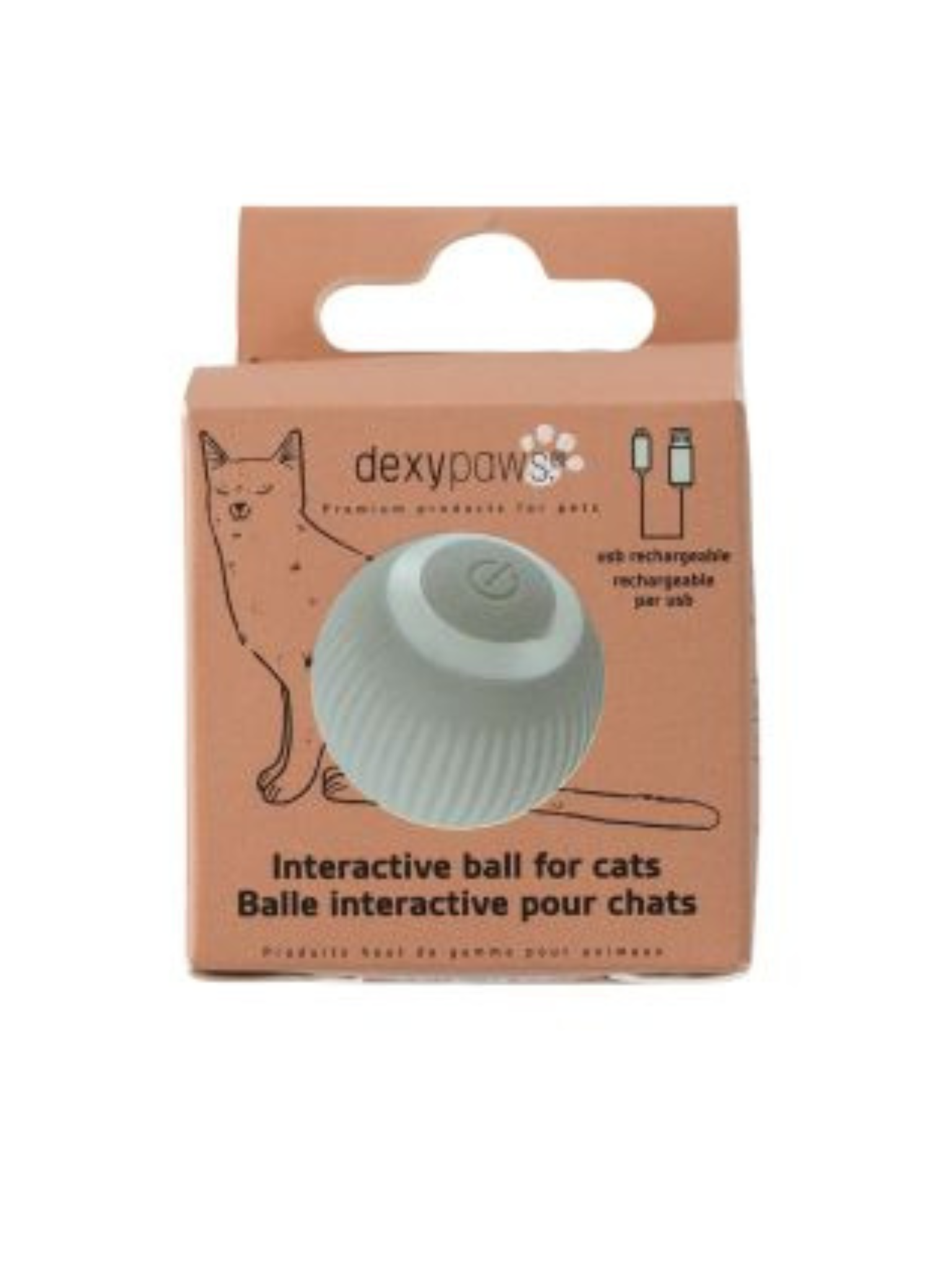 DEXYPAWS - Balle pour chat rotative intelligente