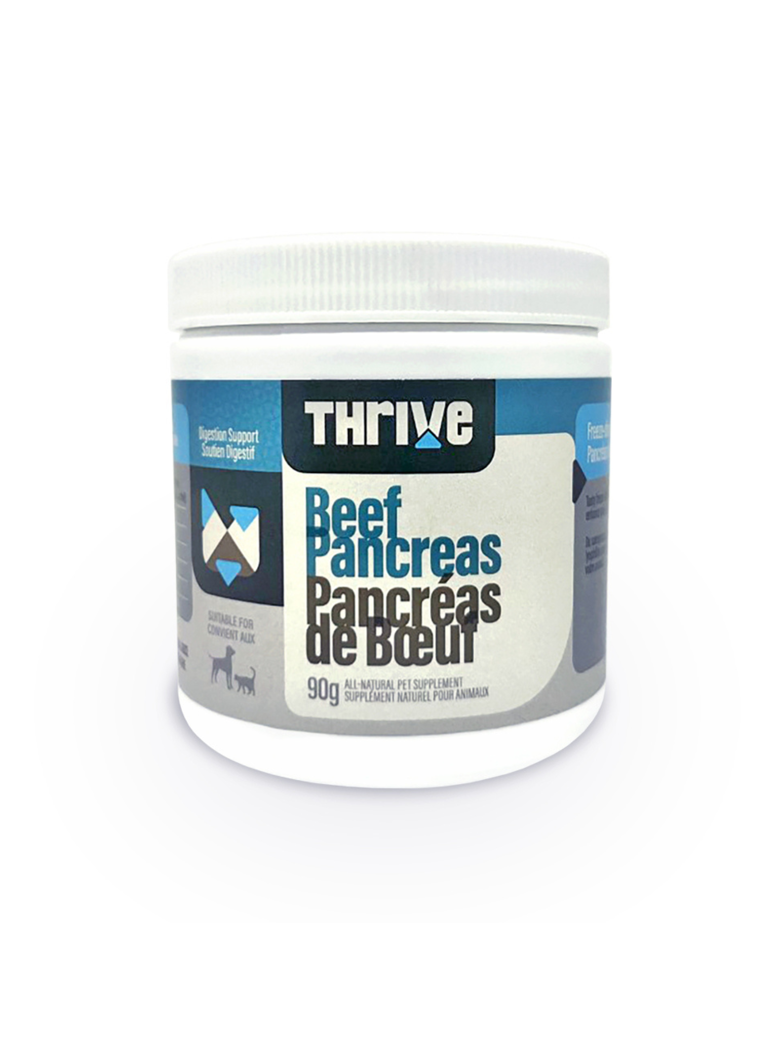Thrive - Enzymes Pancréatiques Bovines 90G. Bêtes Gourmandes, spécialiste en nourriture et produits pour chien et chat en ligne et en magasin à Québec.