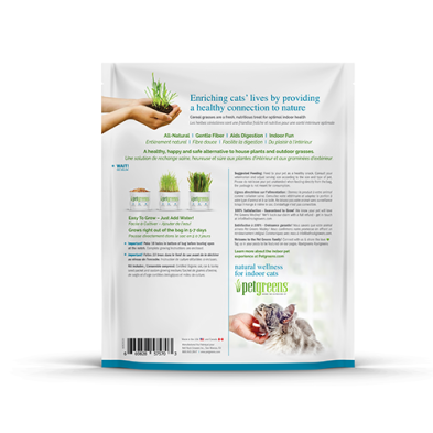 PETGREENS - Herbe à chat à faire pousser 88g. Bêtes Gourmandes, boutique spécialisée alimentation, éducation et sports pour chiens à Québec.