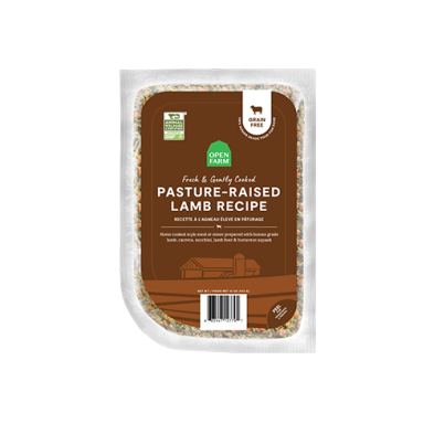 OPEN FARM - Recette légèrement cuite à l'agneau 16oz. Bêtes Gourmandes, boutique spécialisée alimentation, éducation et sports pour chiens à Québec.