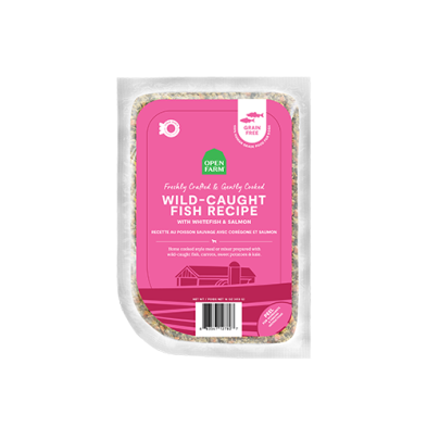 OPEN FARM - Recette légèrement cuite de poissons sauvages 16oz. Bêtes Gourmandes, boutique spécialisée alimentation, éducation et sports pour chiens à Québec.