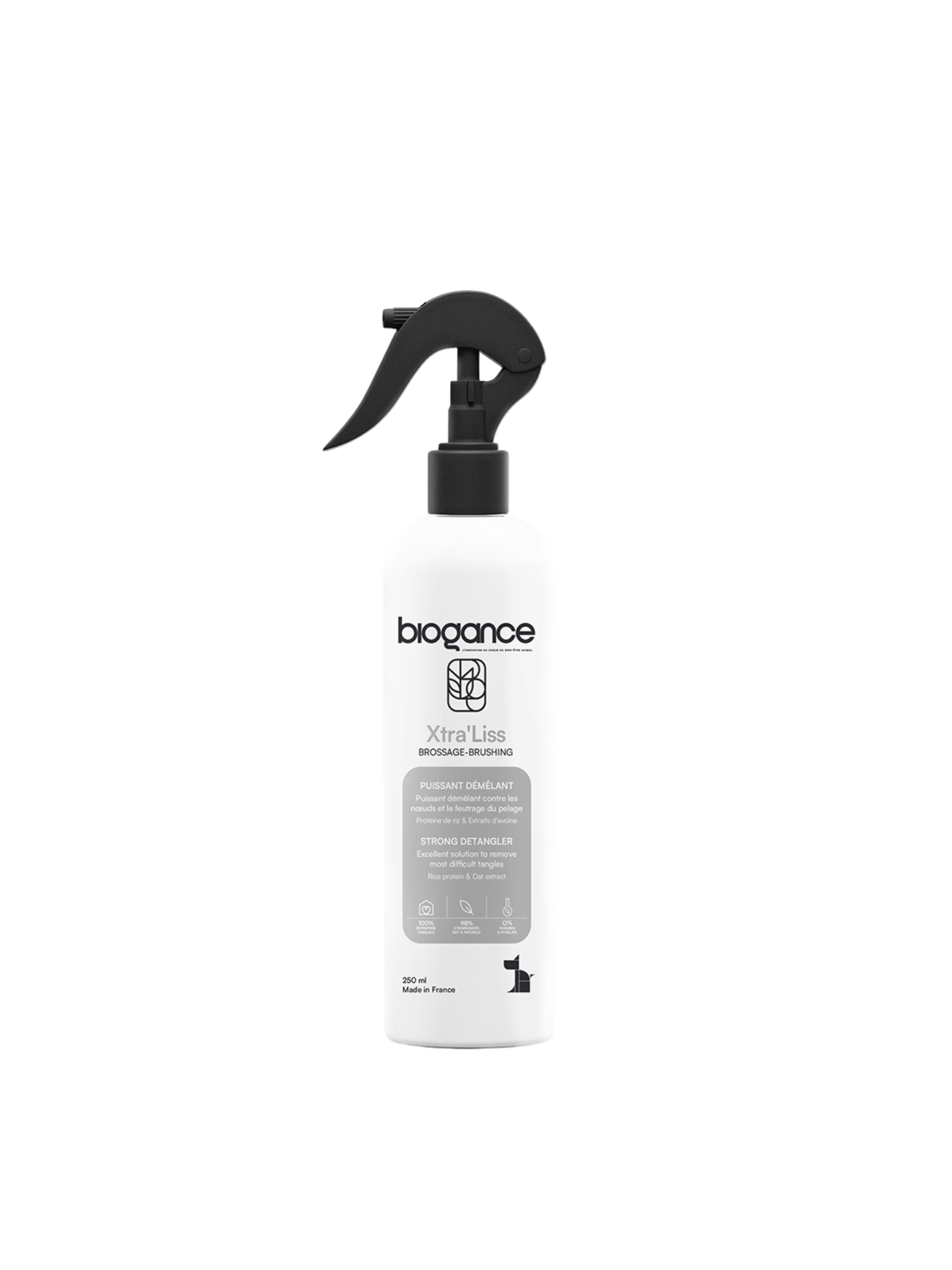 BIOGANCE - Démêlant de brossage XTRA lisse 250ml. Bêtes Gourmandes, boutique spécialisée alimentation, éducation et sports pour chiens à Québec.