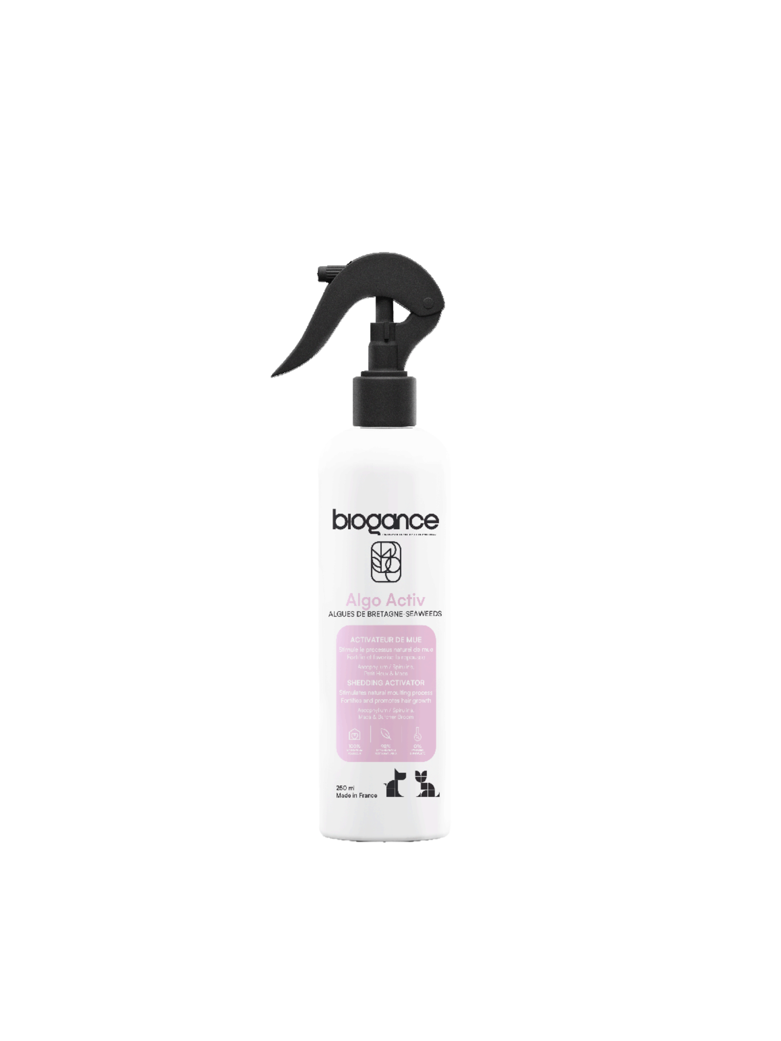 BIOGANCE - Spray activateur de mue 250ml. Bêtes Gourmandes, boutique spécialisée alimentation, éducation et sports pour chiens à Québec.