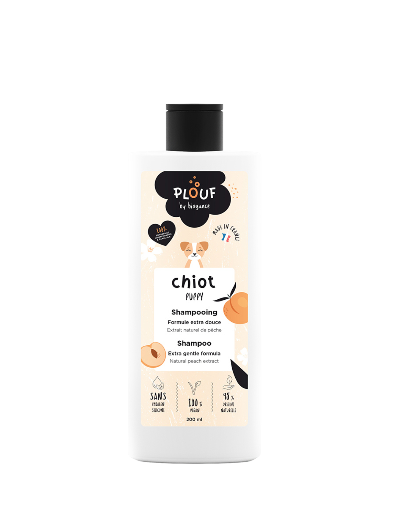 BIOGANCE - Plouf shampoing chiot 400ml. Bêtes Gourmandes, boutique spécialisée alimentation, éducation et sports pour chiens à Québec.