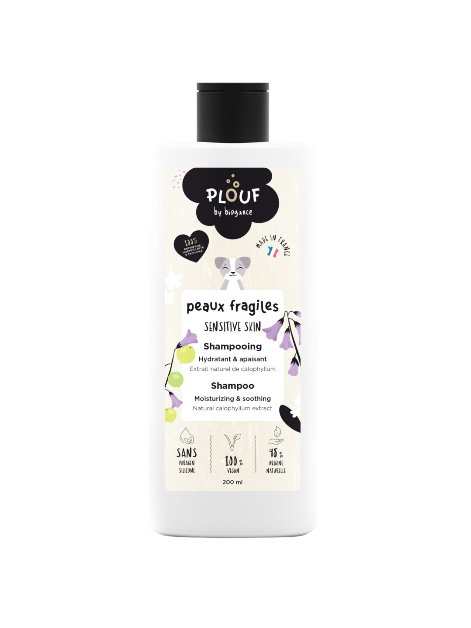 BIOGANCE - Plouf shampoing pour peau fragile 400ml. Bêtes Gourmandes, boutique spécialisée alimentation, éducation et sports pour chiens à Québec.