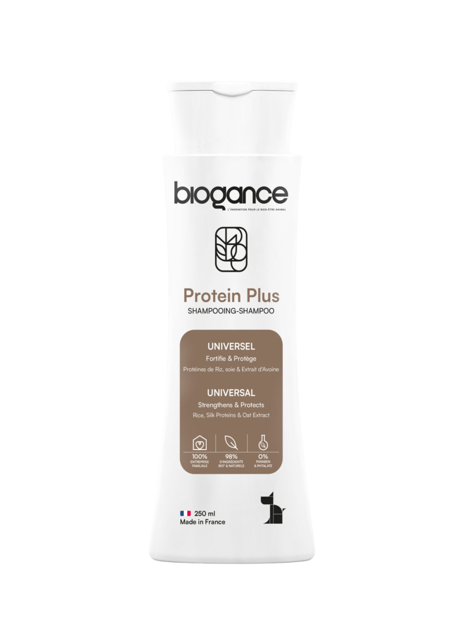 BIOGANCE - Shampoing protéiné 250ml. Bêtes Gourmandes, boutique spécialisée alimentation, éducation et sports pour chiens à Québec.