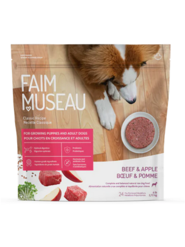Faim Museau - Boeuf & Pomme Pour Chien. Bêtes Gourmandes, spécialiste en nourriture et produits pour chien et chat en ligne et en magasin à Québec.