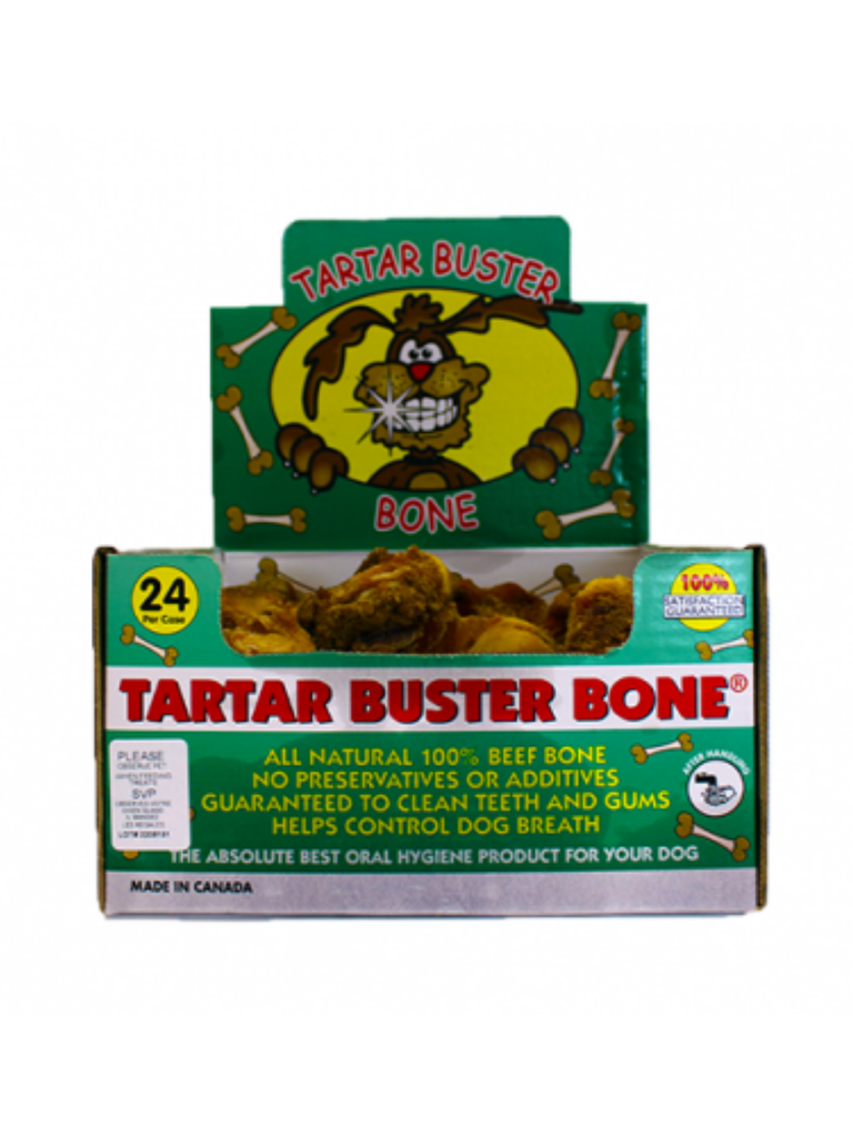  TARTAR BUSTER - Rotule de boeuf 2'' (24x). Bêtes Gourmandes, boutique spécialisée alimentation, éducation et sports pour chiens à Québec.