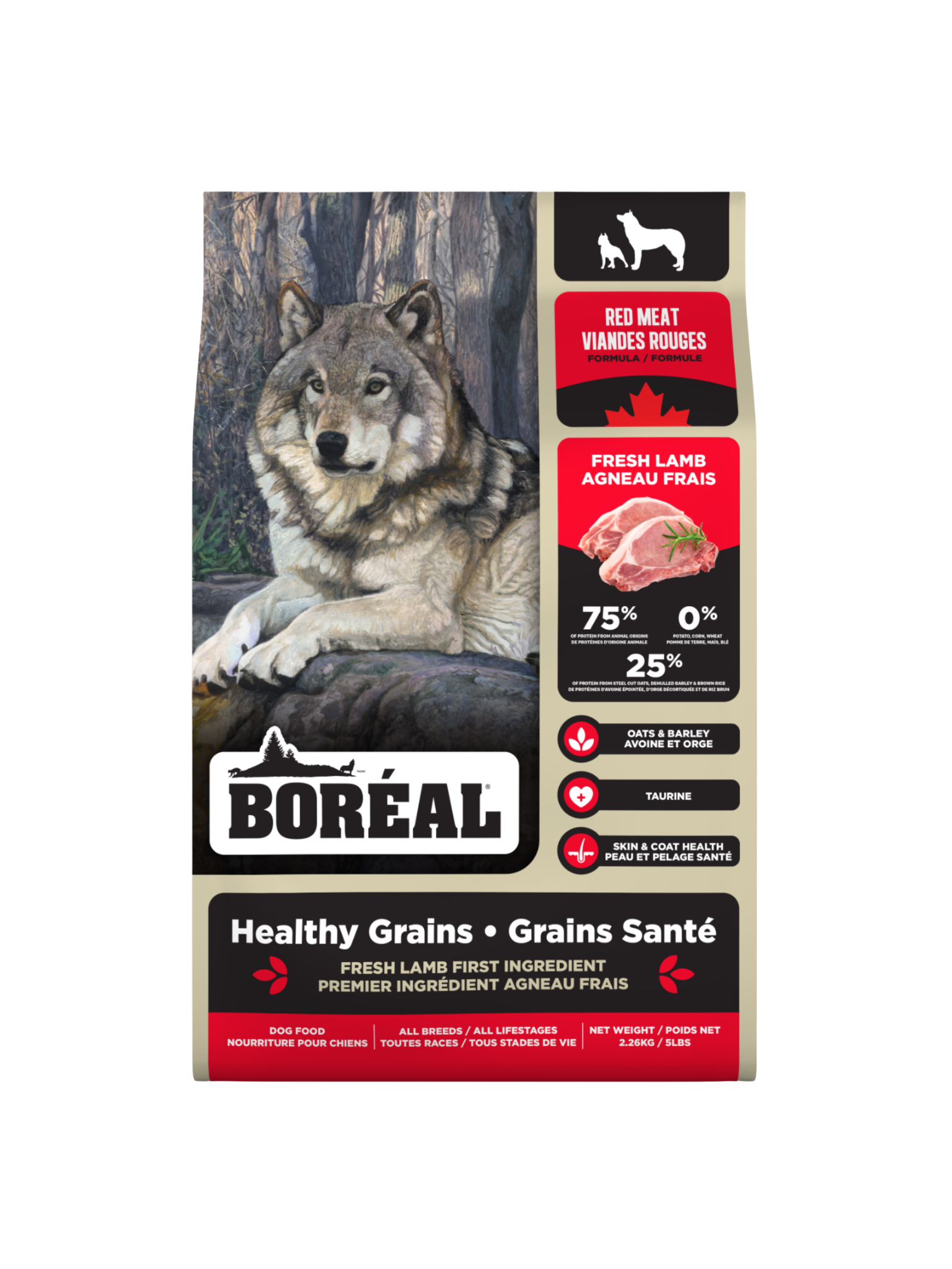 Boréal - Recette Grains Santé Viande Rouge. Bêtes Gourmandes, spécialiste en nourriture et produits pour chien et chat en ligne et en magasin à Québec.