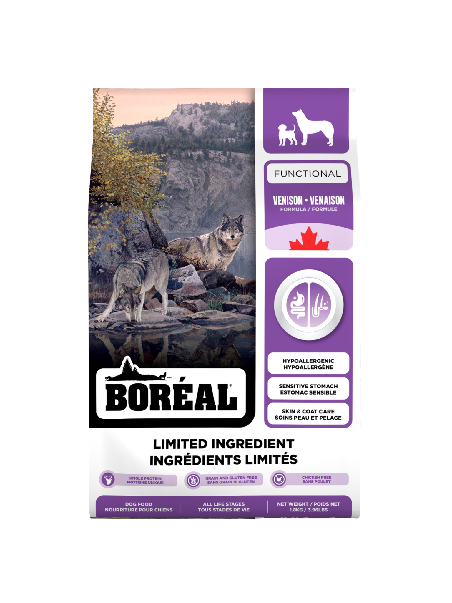 BORÉAL FUNCTIONAL - Ingrédients limités venaison pour chien. Bêtes Gourmandes, boutique spécialisée alimentation, éducation et sports pour chiens à Québec.