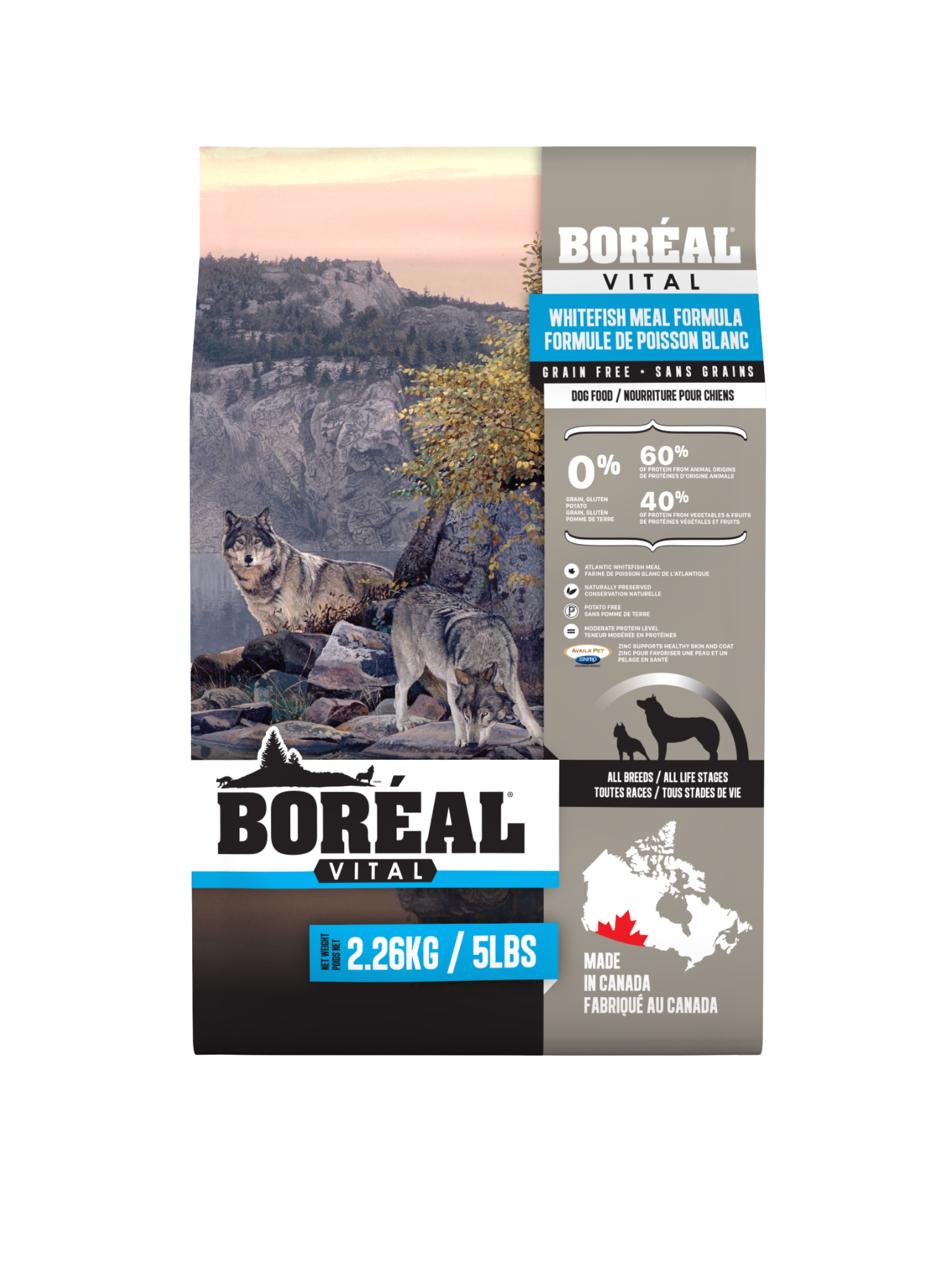 Boreal Vital - Poisson Blanc. Bêtes Gourmandes, spécialiste en nourriture et produits pour chien et chat en ligne et en magasin à Québec.