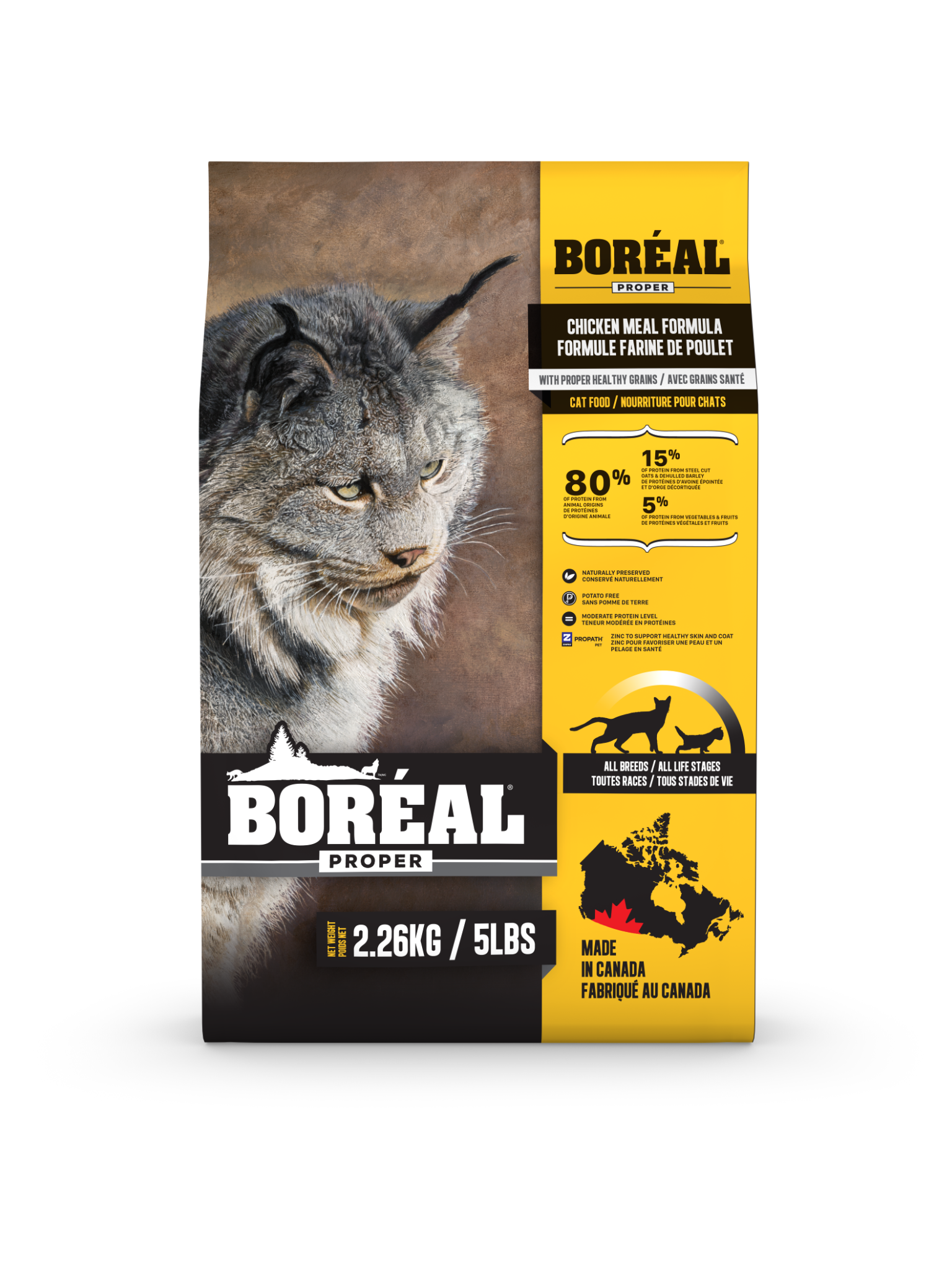 Boréal Proper - Grains Santé Au Poulet Pour Chat. Bêtes Gourmandes, spécialiste en nourriture et produits pour chien et chat en ligne et en magasin à Québec.