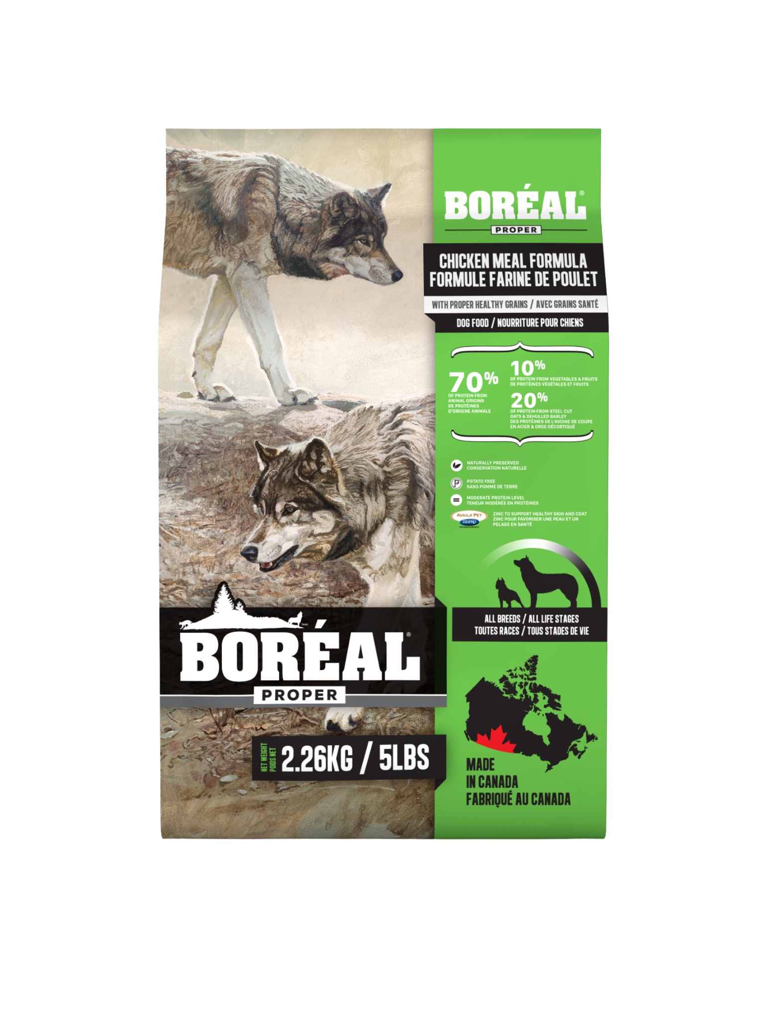 Boréal Proper - Grains Santé Au Poulet Pour Chien. Bêtes Gourmandes, spécialiste en nourriture et produits pour chien et chat en ligne et en magasin à Québec.
