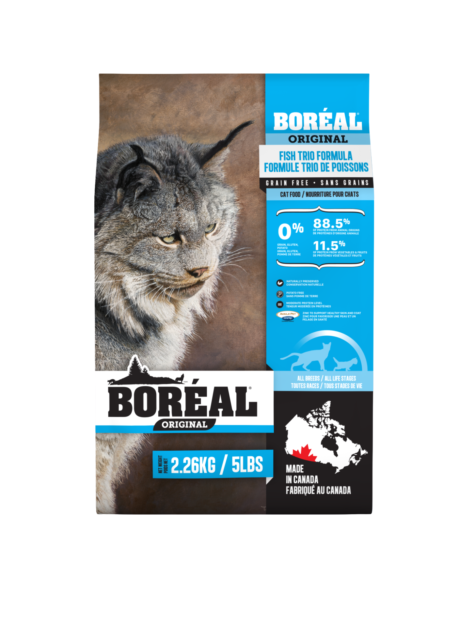 Boréal Original - Sans Grain Trio De Poisson Pour Chat. Bêtes Gourmandes, spécialiste en nourriture et produits pour chien et chat en ligne et en magasin à Québec.
